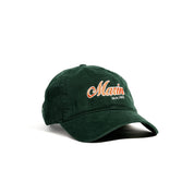 Forest green baseball cap embroidered Marin with MAINE beneath