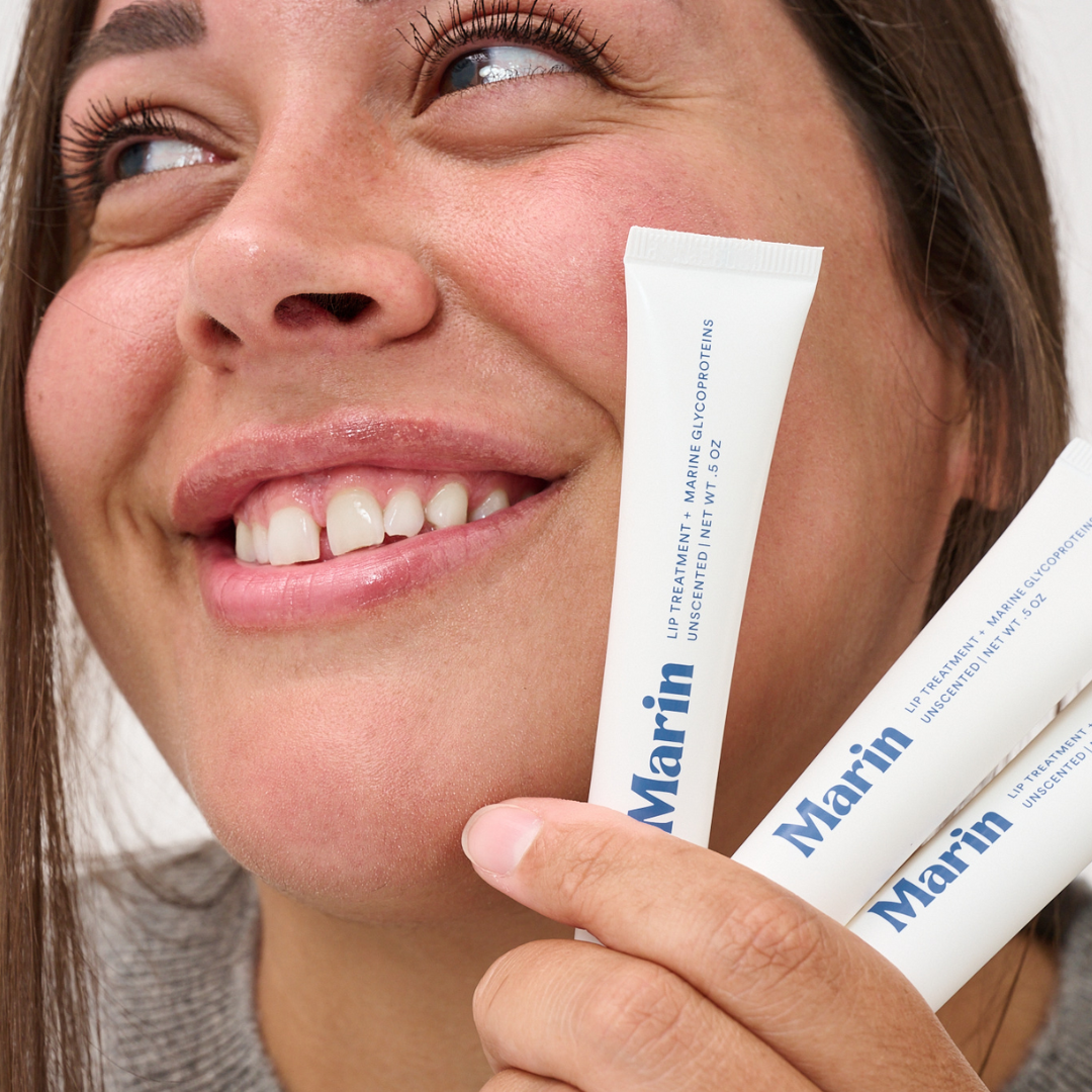 Marin Skincare unscented lip balm tube on white background
