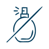Fragrance-free icon — stylized perfume bottle with a diagonal slash