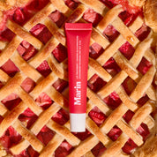 Marin tube on lattice strawberry-rhubarb pie, Marin LIP TREATMENT + MARINE GLYCOPROTEINS STRAWBERRY RHUBARB NET WT .5 OZ